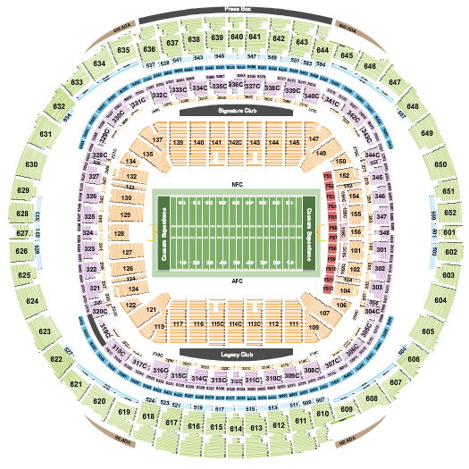 Caesars Superdome Super Bowl Seating Chart